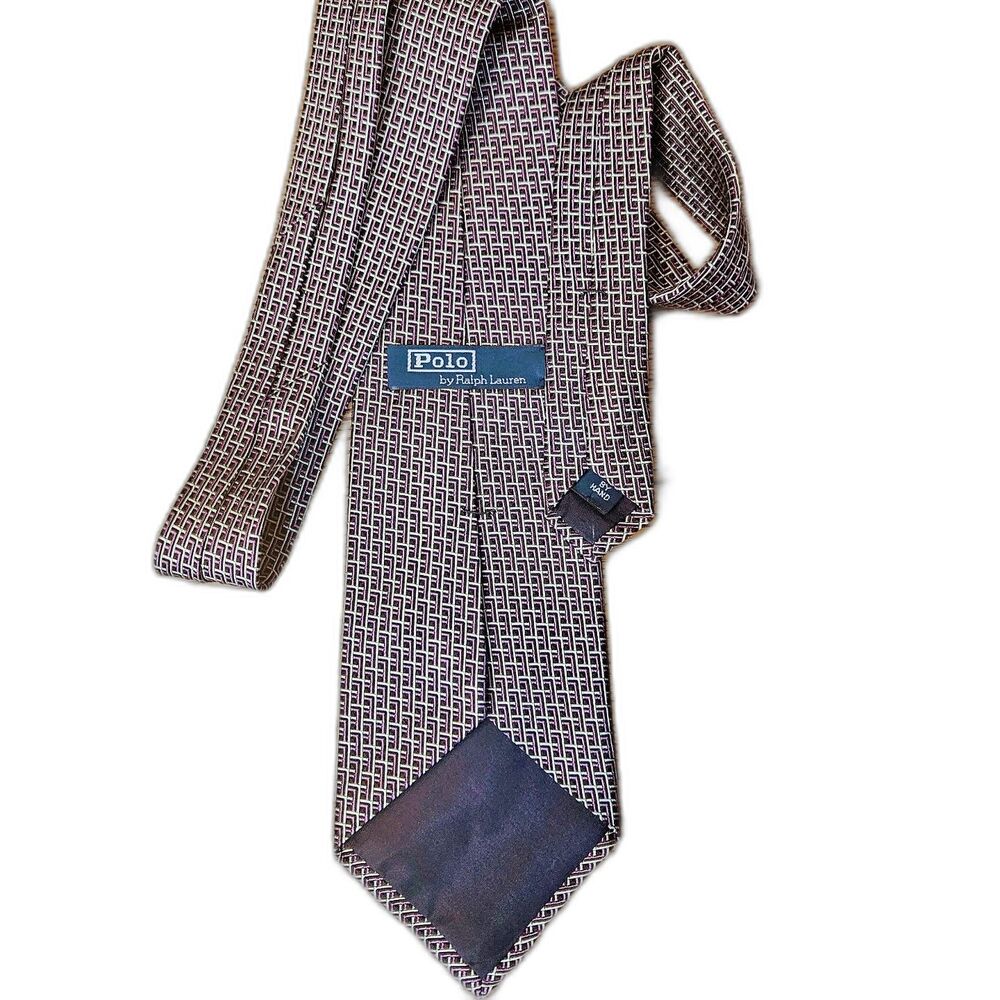 Polo Ralph Lauren Silk Textured Geometric Necktie 4" Purple
